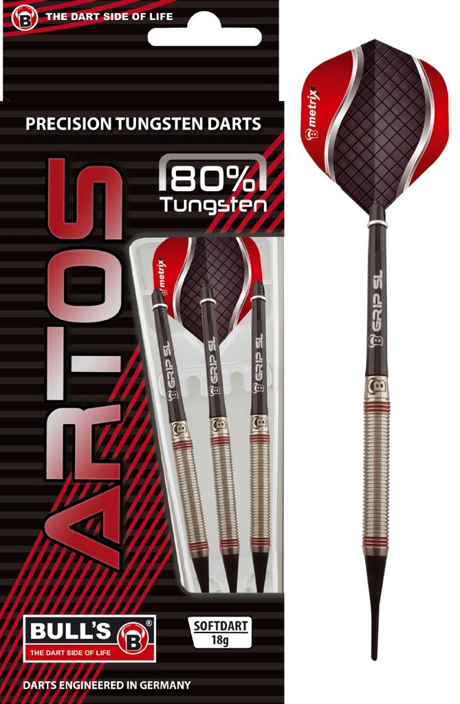[17688] BULL'S Artos AR3 Softdart, Red 80% Tungsten