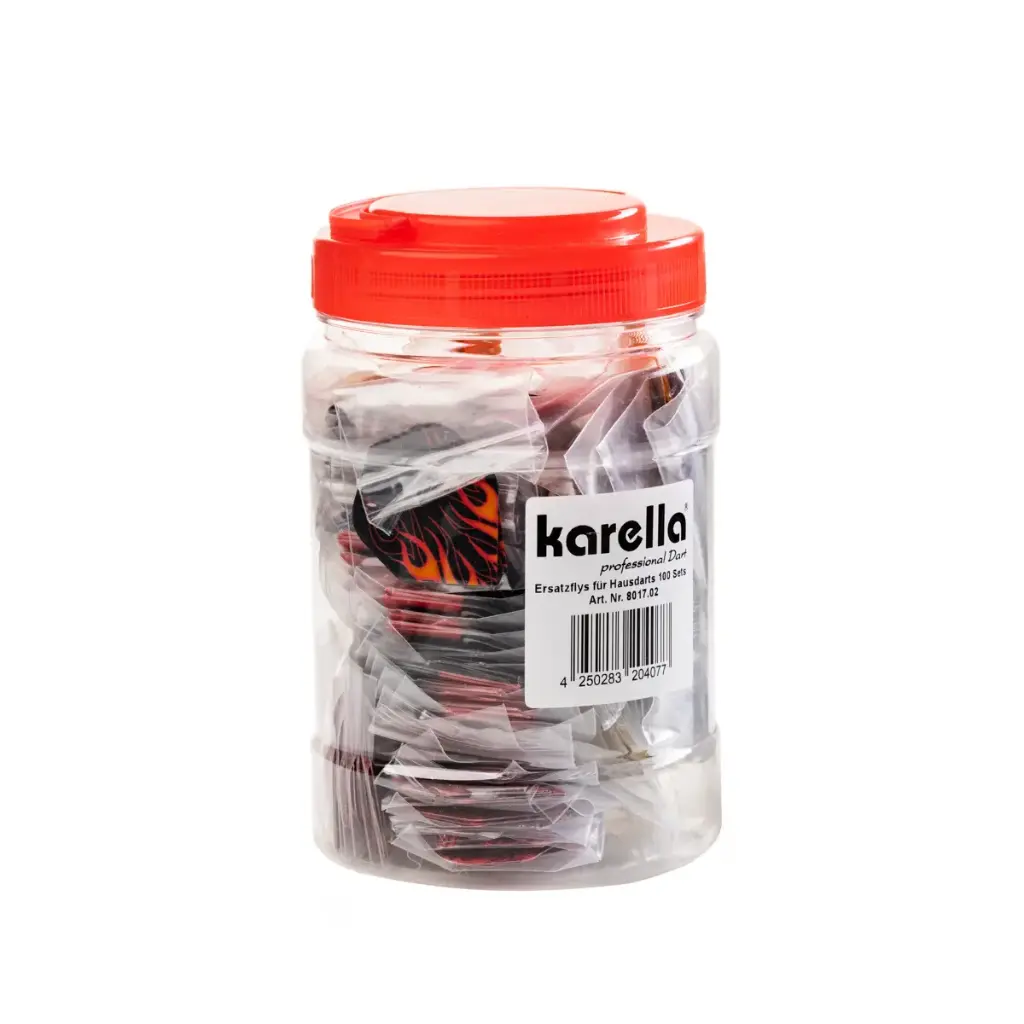 [801702] Ersatzflights  Karella Deluxe 100 Set (300 Stk.) Standard-Form in stabiler PVC-Box