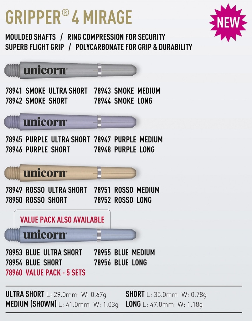 [78954] Unicorn Gripper 4 Mirage Shaft (s/blue)