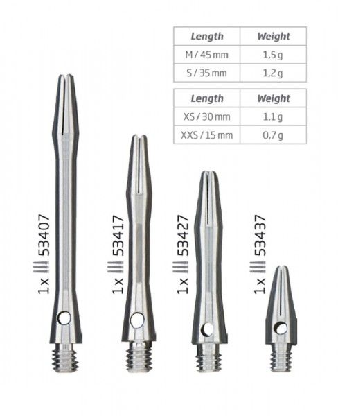 [53407] BULL'S Simplex Aluminium Shaft (m/silber)