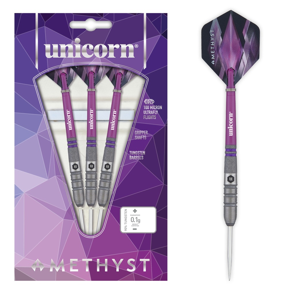 [27747] Unicorn Amethyst 3 Steel Darts (22 Gr.)
