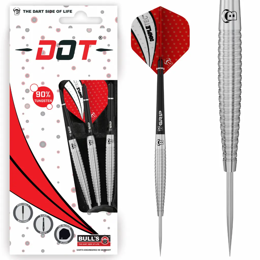 [13242] BULL'S Dot D6 90% Tungsten Steel Dart (22 Gr.)