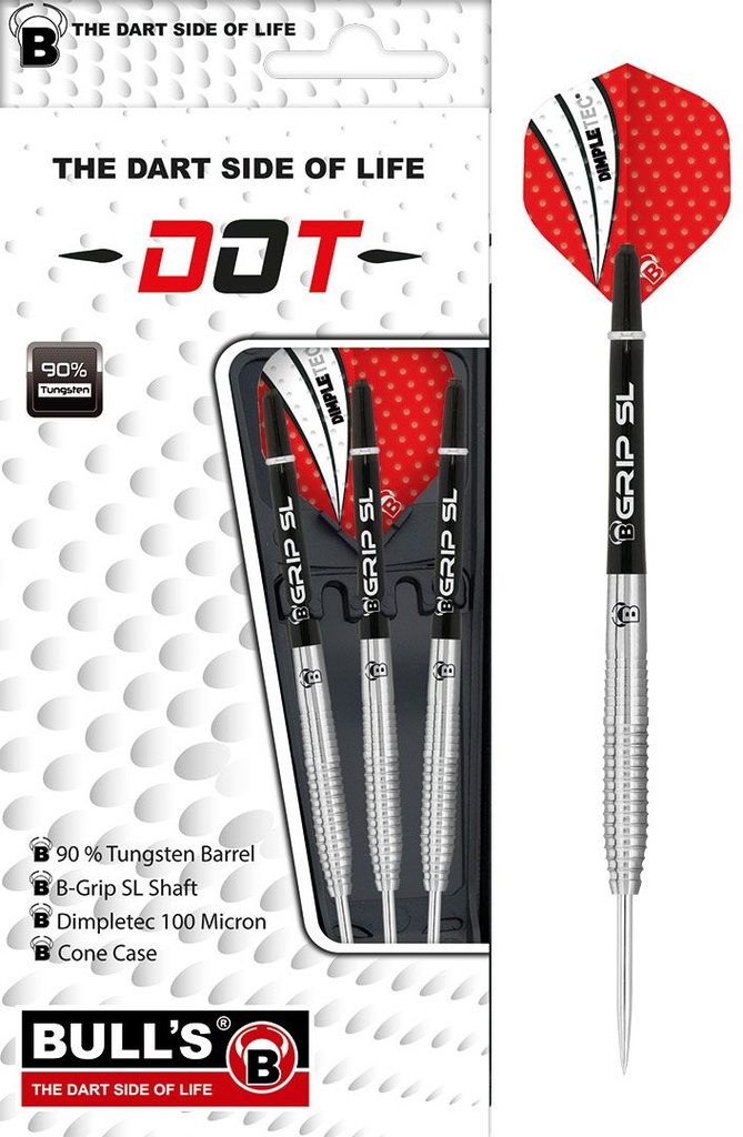 [13212] BULL'S Dot D1 90% Tungsten Steel Dart (22 Gr.)