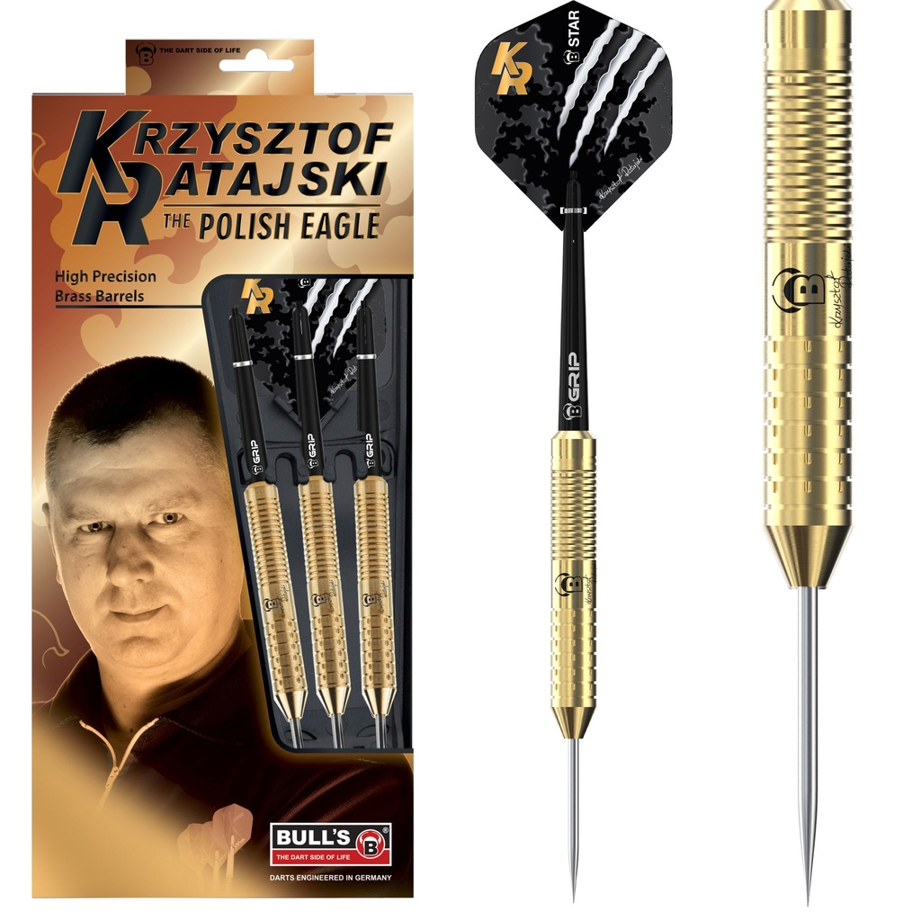 [12102] BULL'S Krzysztof Ratajski Brass Gold Steel Dart (22 Gr.)