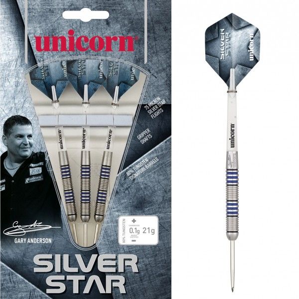[08882] Unicorn Silver Star Gary Anderson Steel Darts (25 Gr.)