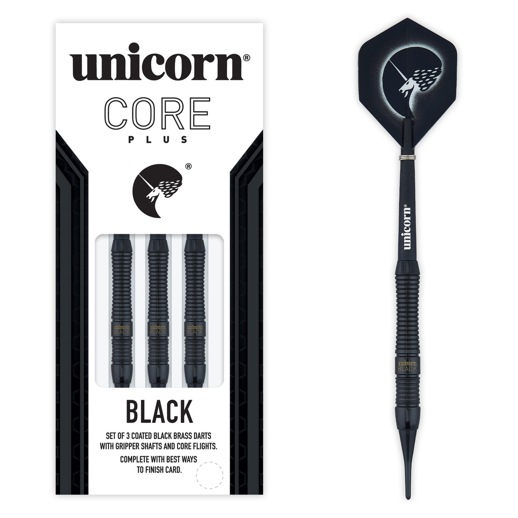 Unicorn Core Plus Black Brass Soft Darts