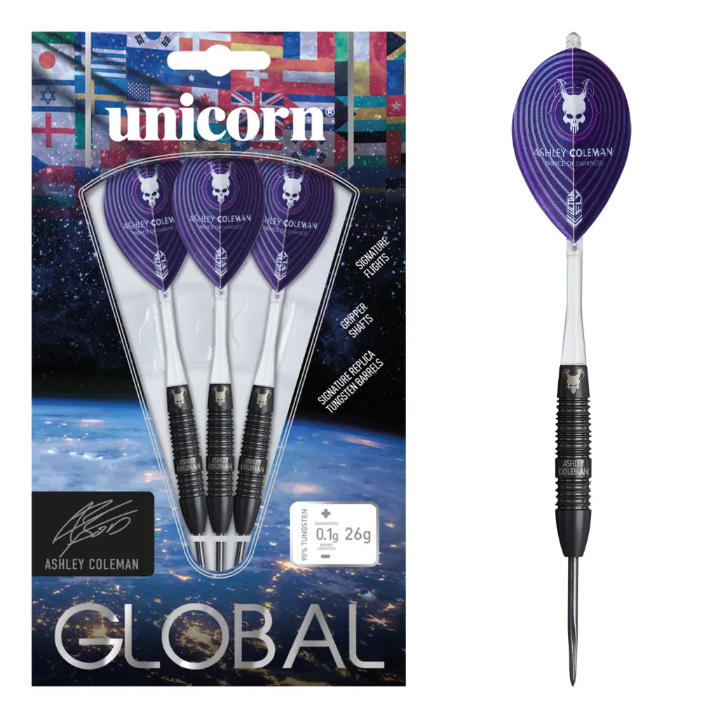 [01342] Unicorn Global Ashley Coleman 26g Steel Tip 90% Tungsten